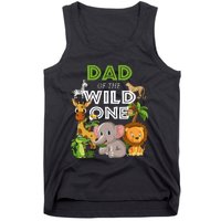 Dad Of The Wild One Zoo Birthday Safari Jungle Animal Tank Top