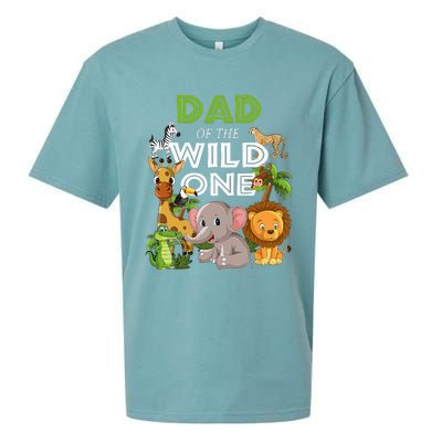 Dad Of The Wild One Zoo Birthday Safari Jungle Animal Sueded Cloud Jersey T-Shirt