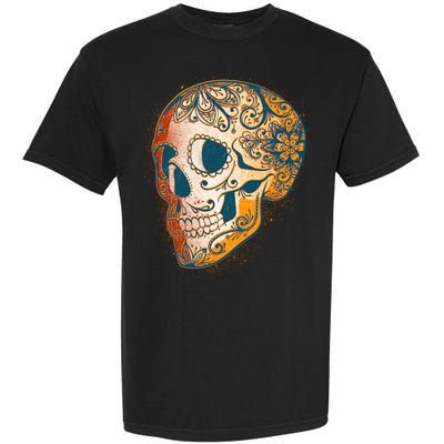 Day Of The Dead Grunge Sugar Skull Garment-Dyed Heavyweight T-Shirt