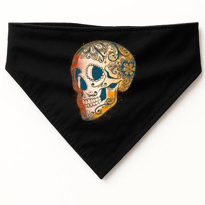 Day Of The Dead Grunge Sugar Skull USA-Made Doggie Bandana