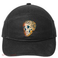Day Of The Dead Grunge Sugar Skull 7-Panel Snapback Hat