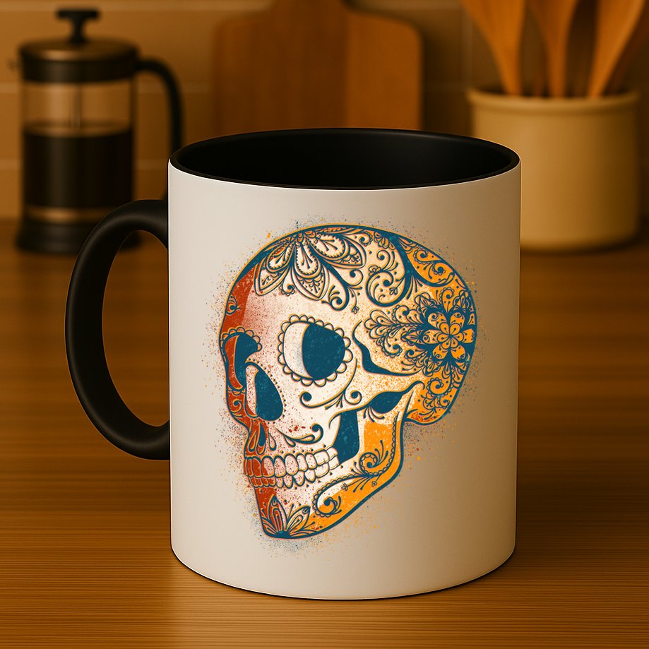Day Of The Dead Grunge Sugar Skull Mug