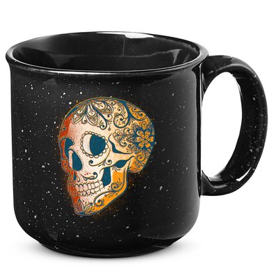 Day Of The Dead Grunge Sugar Skull 15oz Campfire Ceramic Mug