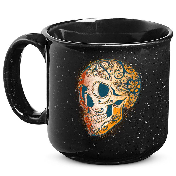 Day Of The Dead Grunge Sugar Skull 15oz Campfire Ceramic Mug
