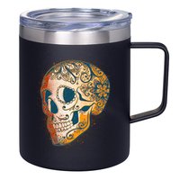 Day Of The Dead Grunge Sugar Skull 12oz Stainless Steel Coffee Mug