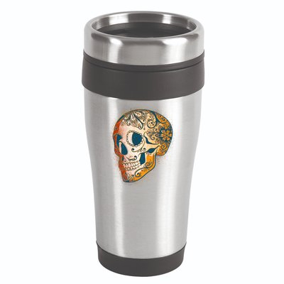 Day Of The Dead Grunge Sugar Skull 16oz Travel Tumbler