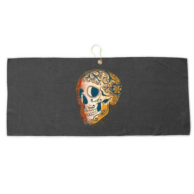 Day Of The Dead Grunge Sugar Skull Large Microfiber Waffle Golf Towel