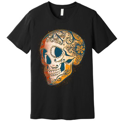 Day Of The Dead Grunge Sugar Skull Premium T-Shirt