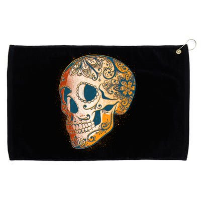 Day Of The Dead Grunge Sugar Skull Grommeted Golf Towel