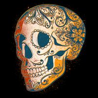 Day Of The Dead Grunge Sugar Skull Women's V-Neck T-Shirt