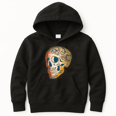 Day Of The Dead Grunge Sugar Skull Kids Hoodie