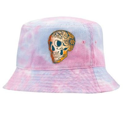 Day Of The Dead Grunge Sugar Skull Tie-Dyed Bucket Hat