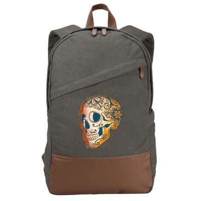Day Of The Dead Grunge Sugar Skull Cotton Canvas Backpack