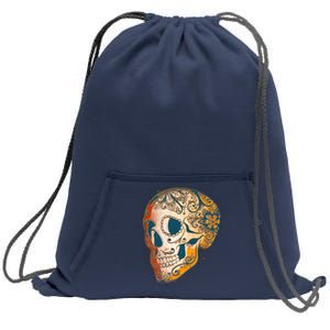 Day Of The Dead Grunge Sugar Skull Sweatshirt Cinch Pack Bag