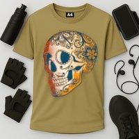 Day Of The Dead Grunge Sugar Skull Performance Shirt