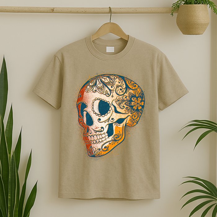 Day Of The Dead Grunge Sugar Skull T-Shirt