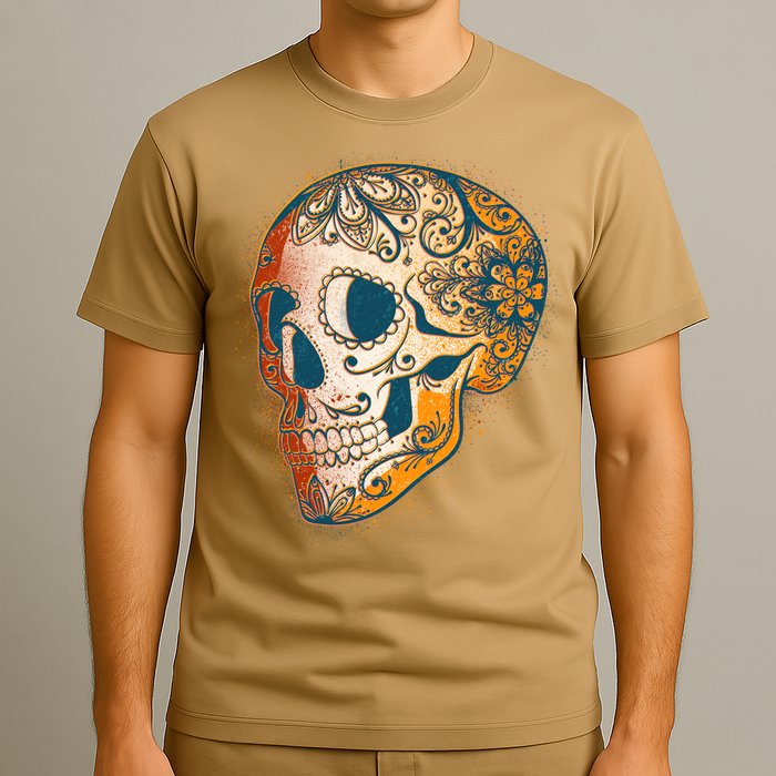 Day Of The Dead Grunge Sugar Skull T-Shirt