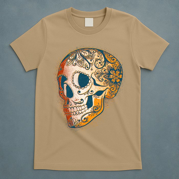 Day Of The Dead Grunge Sugar Skull T-Shirt