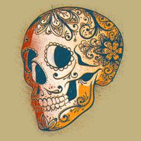 Day Of The Dead Grunge Sugar Skull Button