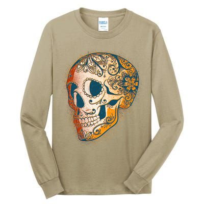 Day Of The Dead Grunge Sugar Skull Tall Long Sleeve T-Shirt