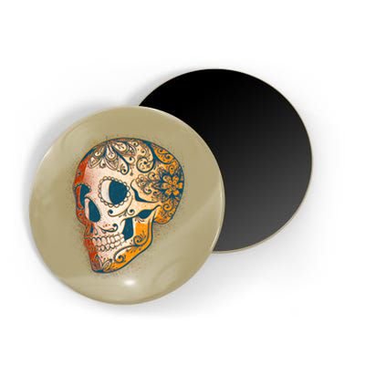 Day Of The Dead Grunge Sugar Skull Magnet