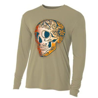 Day Of The Dead Grunge Sugar Skull Cooling Performance Long Sleeve Crew