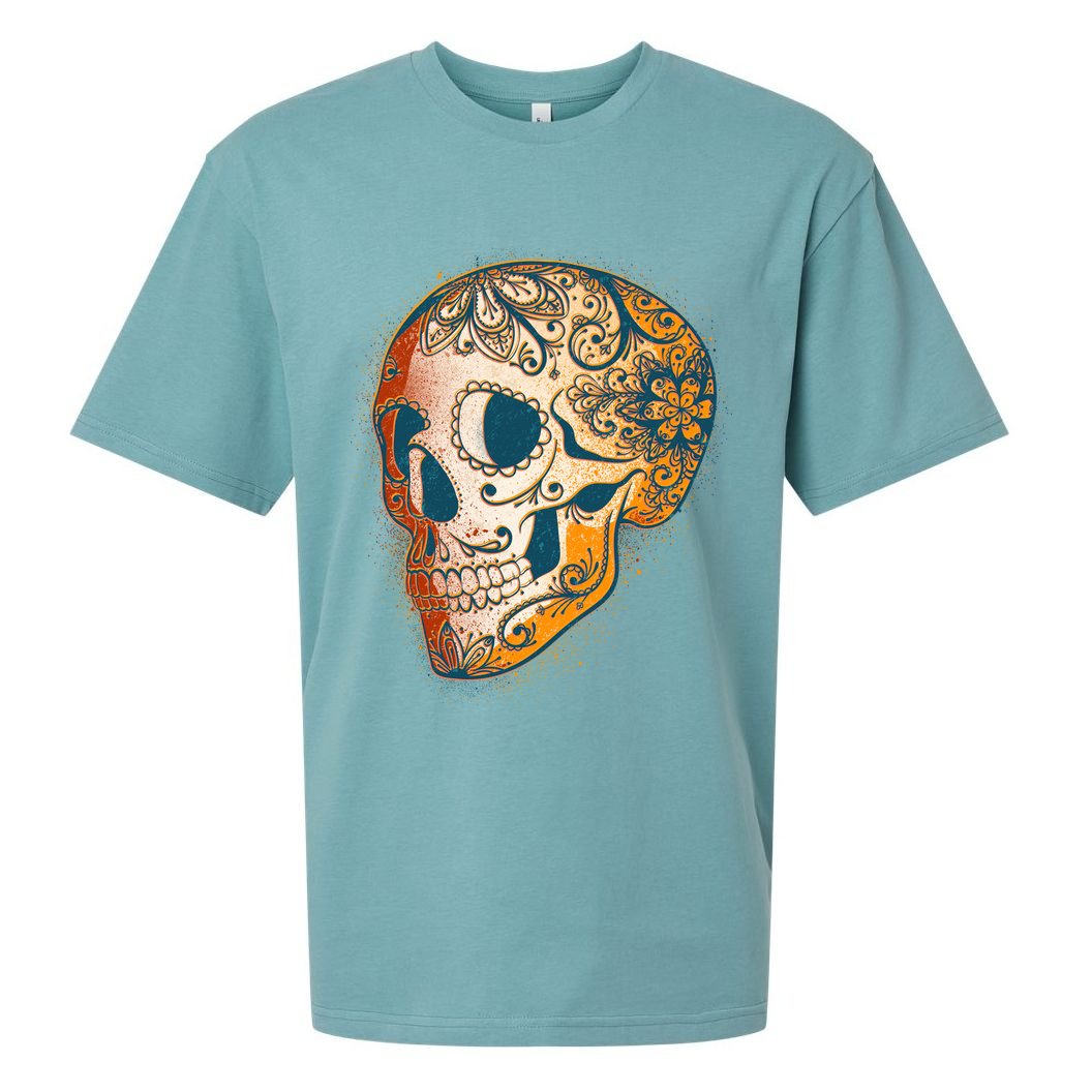 Day Of The Dead Grunge Sugar Skull Sueded Cloud Jersey T-Shirt