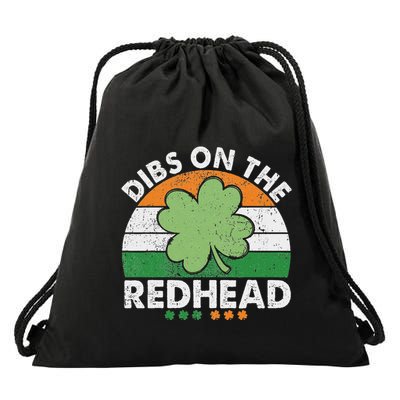 Dibs On The Redhead Funny St Patricks Day Drawstring Bag