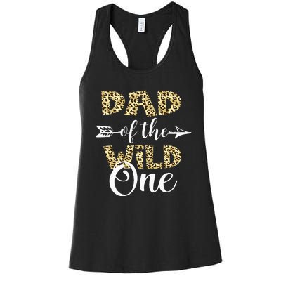 Dad Of The Wild One Zoo Themed 1st Birthday Party Women's Racerback Tank