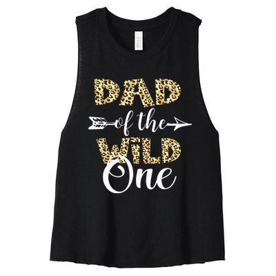 Dad Of The Wild One Zoo Themed 1st Birthday Party Women's Racerback Cropped Tank