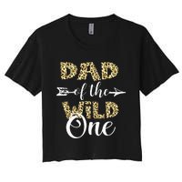 Dad Of The Wild One Zoo Themed 1st Birthday Party Women's Crop Top Tee