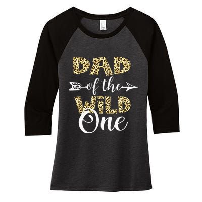 Dad Of The Wild One Zoo Themed 1st Birthday Party Women's Tri-Blend 3/4-Sleeve Raglan Shirt