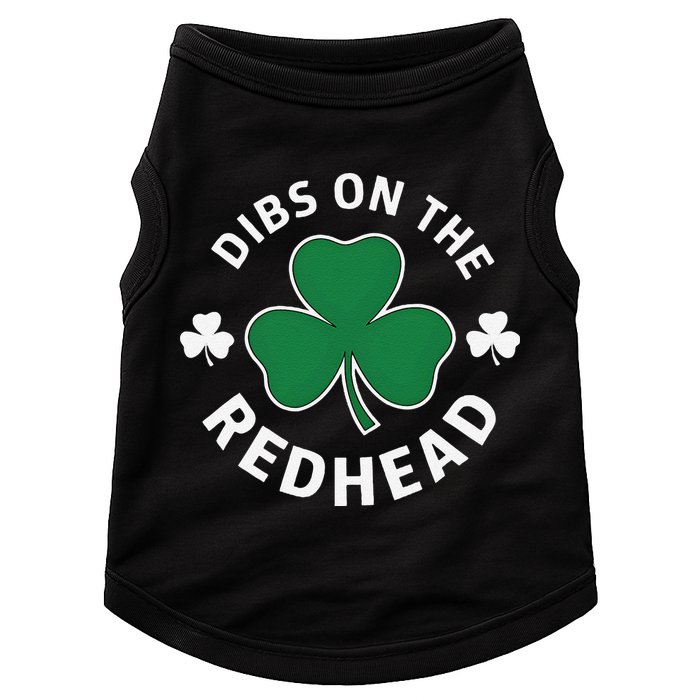 Dibs On The Redhead Shamrock St Patricks Day Doggie Tank