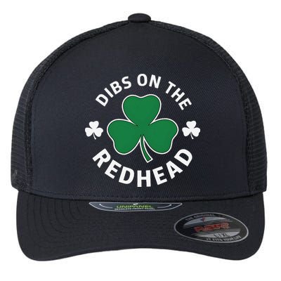 Dibs On The Redhead Shamrock St Patricks Day Flexfit Unipanel Trucker Cap