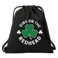 Dibs On The Redhead Shamrock St Patricks Day Drawstring Bag