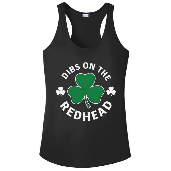 Dibs On The Redhead Shamrock St Patricks Day Ladies PosiCharge Competitor Racerback Tank
