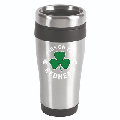 Dibs On The Redhead Shamrock St Patricks Day 16oz Travel Tumbler