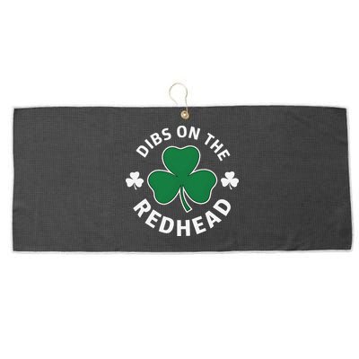 Dibs On The Redhead Shamrock St Patricks Day Large Microfiber Waffle Golf Towel
