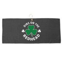 Dibs On The Redhead Shamrock St Patricks Day Large Microfiber Waffle Golf Towel