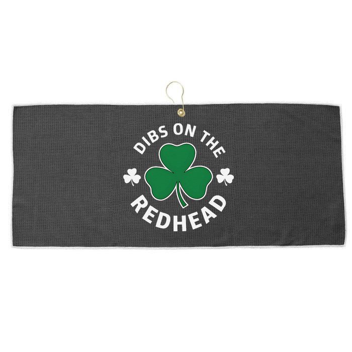 Dibs On The Redhead Shamrock St Patricks Day Large Microfiber Waffle Golf Towel