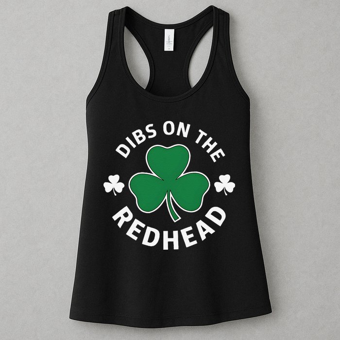 Dibs On The Redhead Shamrock St Patricks Day Womens Tank Top