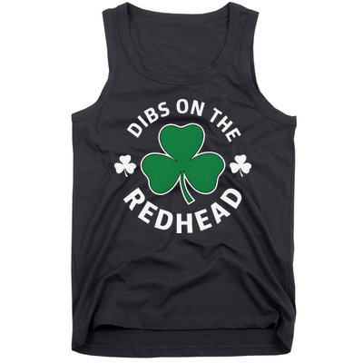 Dibs On The Redhead Shamrock St Patricks Day Tank Top