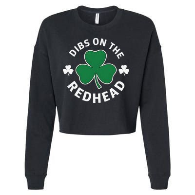 Dibs On The Redhead Shamrock St Patricks Day Cropped Pullover Crew