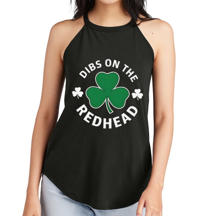 Dibs On The Redhead Shamrock St Patricks Day Women's Perfect Tri Rocker Tank