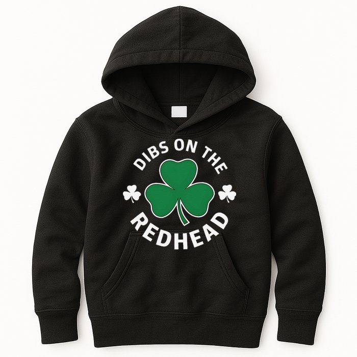 Dibs On The Redhead Shamrock St Patricks Day Kids Hoodie