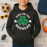 Dibs On The Redhead Shamrock St Patricks Day Kids Hoodie