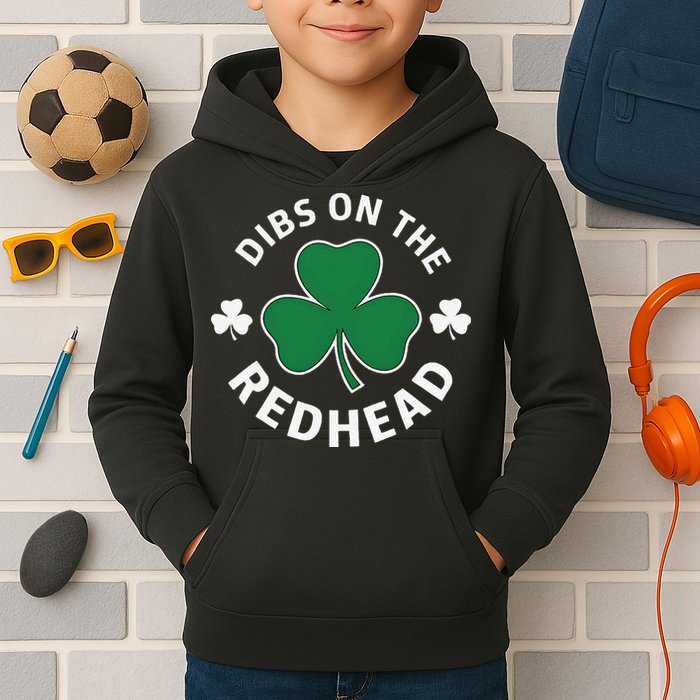 Dibs On The Redhead Shamrock St Patricks Day Kids Hoodie