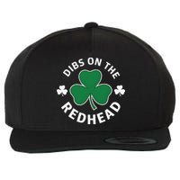 Dibs On The Redhead Shamrock St Patricks Day Wool Snapback Cap
