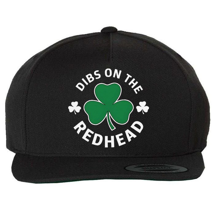 Dibs On The Redhead Shamrock St Patricks Day Wool Snapback Cap
