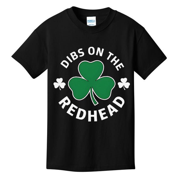 Dibs On The Redhead Shamrock St Patricks Day Kids T-Shirt
